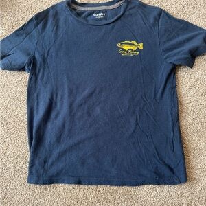 Old Navy Navy Tee with Yellow Fish Graphic